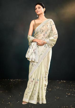 Picture of Beauteous Satin & Silk Medium Spring Green Saree