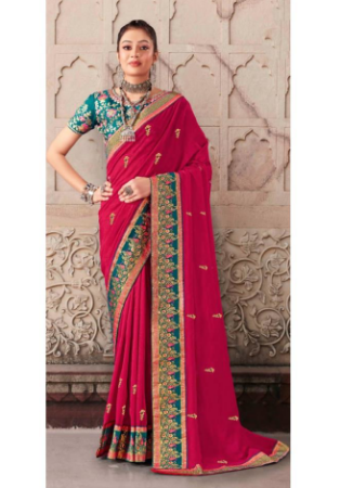 Picture of Delightful Silk Light Pink Saree