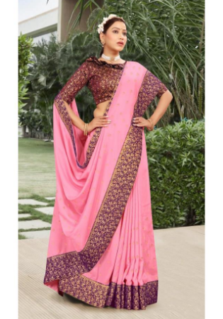 Picture of Magnificent Silk Light Pink Saree