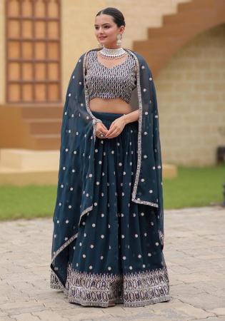 Picture of Radiant Georgette Navy Blue Lehenga Choli