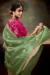 Picture of Well Formed Organza Dark Olive Green Saree