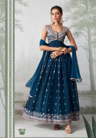 Picture of Magnificent Georgette Navy Blue Anarkali Salwar Kameez