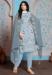 Picture of Georgette Light Steel Blue Straight Cut Salwar Kameez