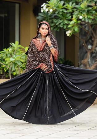 Picture of Wonderful Cotton Black Lehenga Choli