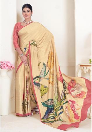 Picture of Exquisite Crepe & Silk Beige Saree