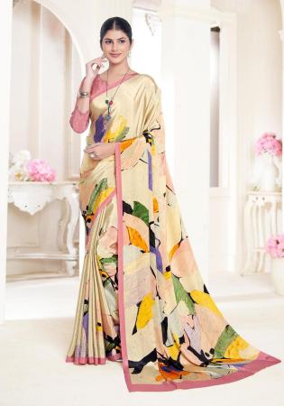 Picture of Radiant Crepe & Silk Tan Saree