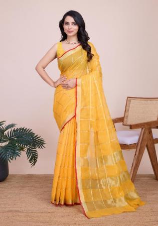 Picture of Grand Chiffon Yellow Saree