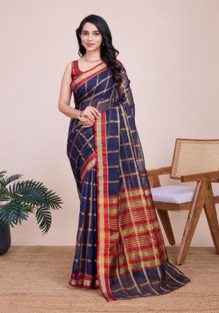 Picture of Ravishing Chiffon Midnight Blue Saree