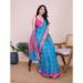 Picture of Well Formed Chiffon Deep Sky Blue Saree