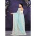 Picture of Satin & Silk & Organza Light Steel Blue Saree