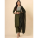 Picture of Cotton Dark Olive Green Readymade Salwar Kameez