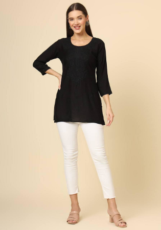 Picture of Admirable Rayon Black Kurtis & Tunic