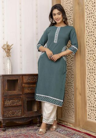 Picture of Radiant Cotton Dark Slate Grey Kurtis & Tunic