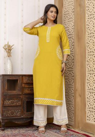 Picture of Well Formed Cotton Golden Rod Kurtis & Tunic