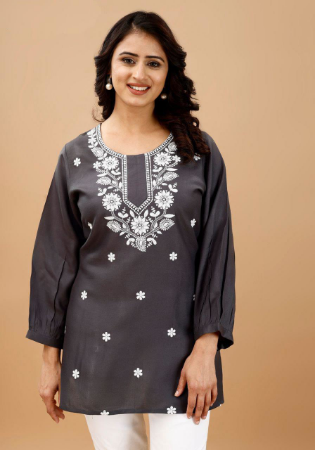 Picture of Good Looking Rayon Dim Gray Kurtis & Tunic