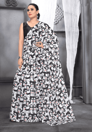 Picture of Beautiful Georgette Slate Grey Saree