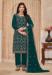 Picture of Georgette Dark Green Straight Cut Salwar Kameez