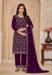 Picture of Resplendent Georgette Maroon Straight Cut Salwar Kameez