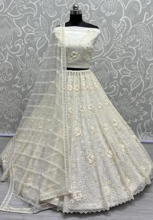 Picture of Lovely Net White Lehenga Choli