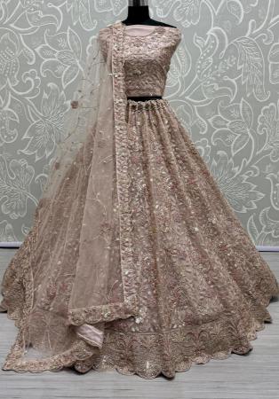 Picture of Resplendent Net Rosy Brown Lehenga Choli