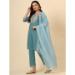 Picture of Elegant Silk Cadet Blue Readymade Salwar Kameez