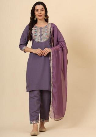 Picture of Nice Silk Violet Readymade Salwar Kameez