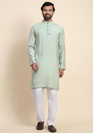 Picture of Nice Rayon Dark Sea Green Kurtas