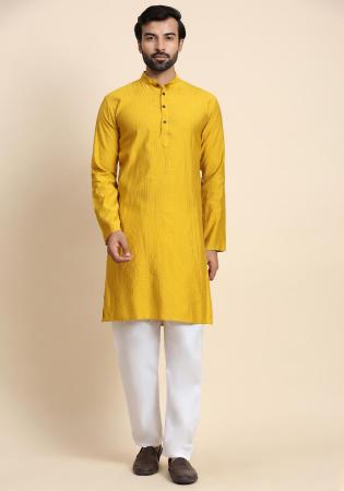 Picture of Elegant Rayon Golden Rod Kurtas