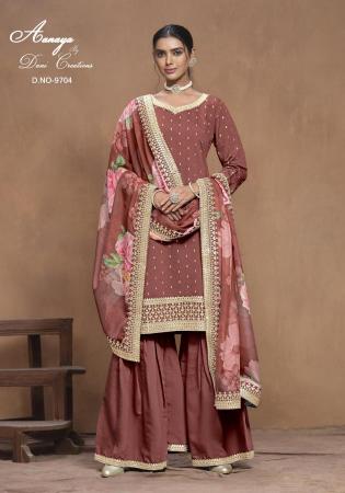 Picture of Marvelous Silk Sienna Straight Cut Salwar Kameez