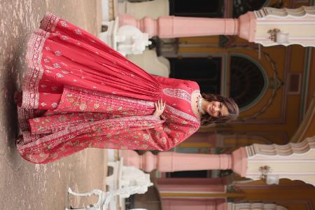 Picture of Lovely Chiffon Maroon Readymade Gown