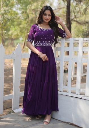 Picture of Comely Georgette Medium Orchid Readymade Gown