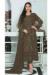 Picture of Georgette Dark Olive Green Straight Cut Salwar Kameez