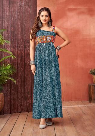 Picture of Magnificent Georgette Sea Green Readymade Gown