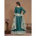 Picture of Exquisite Silk Teal Anarkali Salwar Kameez