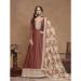 Picture of Sightly Silk Rosy Brown Anarkali Salwar Kameez