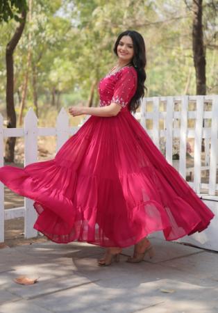 Picture of Wonderful Georgette Light Coral Readymade Gown