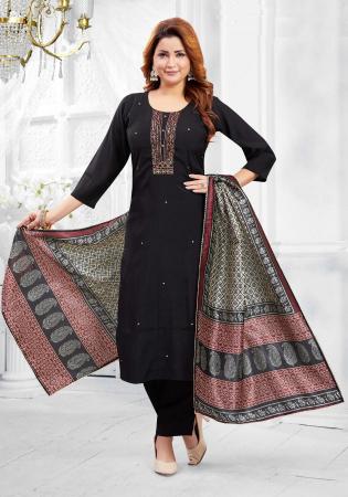 Picture of Beauteous Silk Black Readymade Salwar Kameez