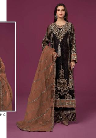 Picture of Appealing Georgette Black Straight Cut Salwar Kameez