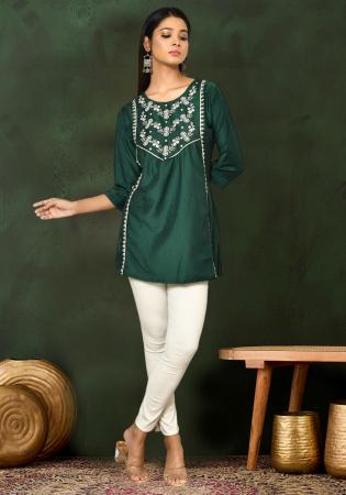 Picture of Splendid Chiffon Sea Green Kurtis & Tunic