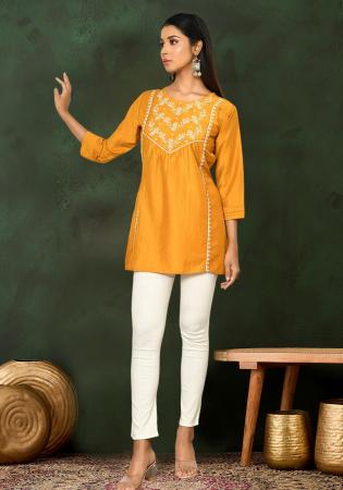 Picture of Splendid Chiffon Orange Kurtis & Tunic