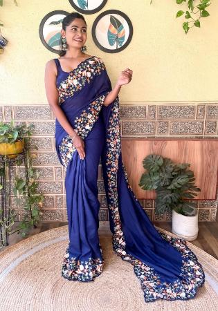 Picture of Beauteous Silk Midnight Blue Saree