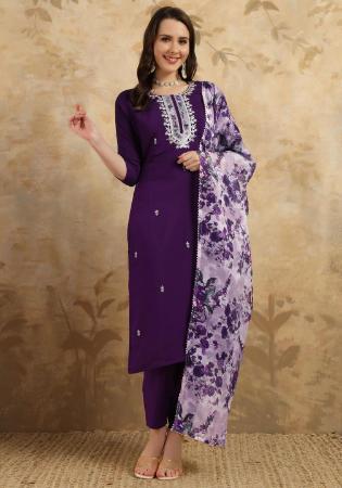 Picture of Chiffon Midnight Blue Readymade Salwar Kameez