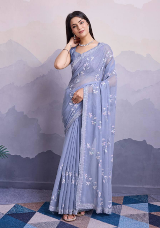 Picture of Taking Chiffon Slate Grey Saree