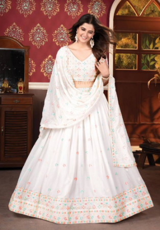 Picture of Graceful Georgette White Lehenga Choli