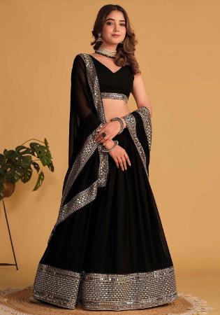 Picture of Grand Georgette Black Lehenga Choli