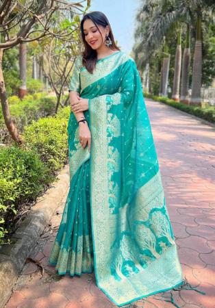 Picture of Radiant Organza Dark Cyan Saree