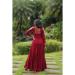 Picture of Beautiful Rayon & Cotton Maroon Party Wear Gown