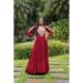 Picture of Beautiful Rayon & Cotton Maroon Party Wear Gown