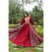 Picture of Enticing Rayon & Cotton Maroon Party Wear Gown