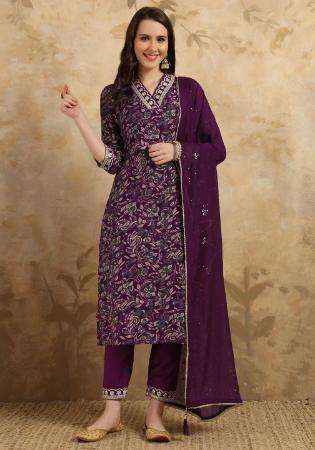 Picture of Well Formed Chiffon Brown Readymade Salwar Kameez